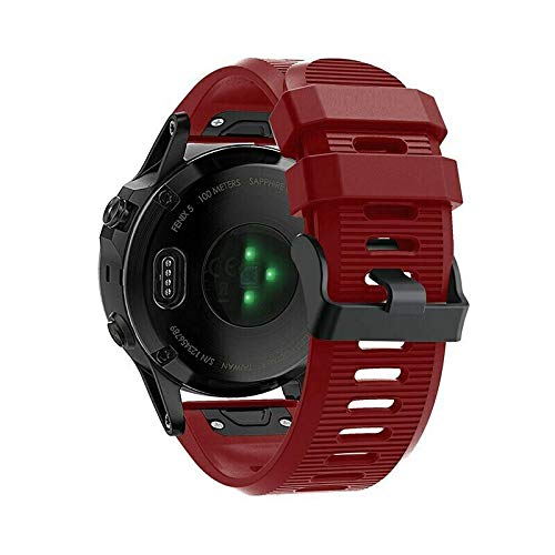 Compatible for Garmin Fenix 3/3 HR/5X/6X/6X Pro Strap Silicone Quick Release Sports Band (COLOR: Red, Watch Model: Garmin Fenix 3 / 3HR)