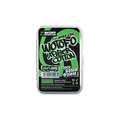 Xfiber Organic Cotton 3mm/ 60mm for Wire Coil (Pack of 30)