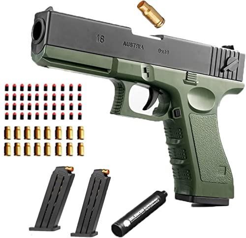 toy Gun- Squirt Boys Girls Toy Guns Soft Bullet Shell ejecting Soft Bullet Toy Gun Toy Gun with 2 Ejecting Magazine 16 cartridges 40 Bullets