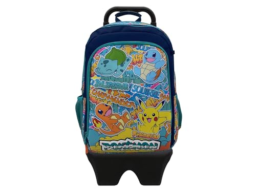 Miniatura 8 de Cyp Brands-Pokémon- Mochila, Mochila Adaptable A Carro, Pikachu, Charmander, Squirtle, Bulbasaur, Multicolor, Producto Oficial
