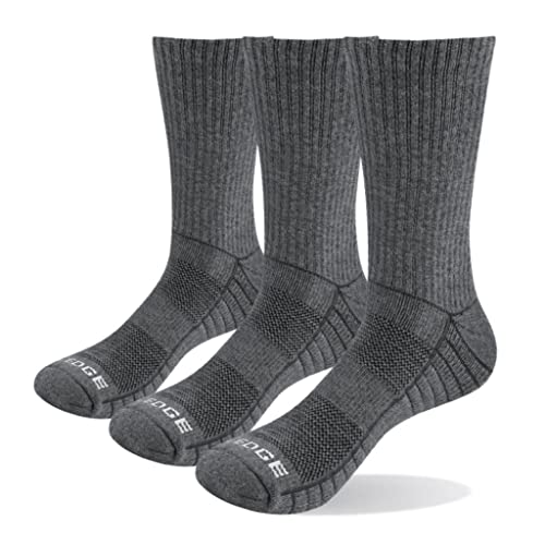 Thick Breathable Cotton Cushion Crew Outdoor Sports Hiking Trekking Socks Work Boot Socks for Men (Color : Gray 3pair, Size : L(Men 6-9)) (Gray 3pair XL(Men 9)