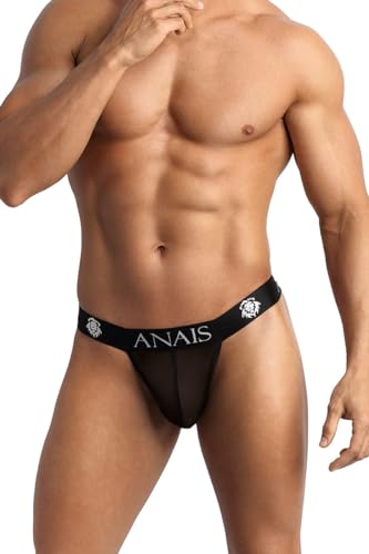 Tangas abiertas para hombre jockstrap con encaje fino negro