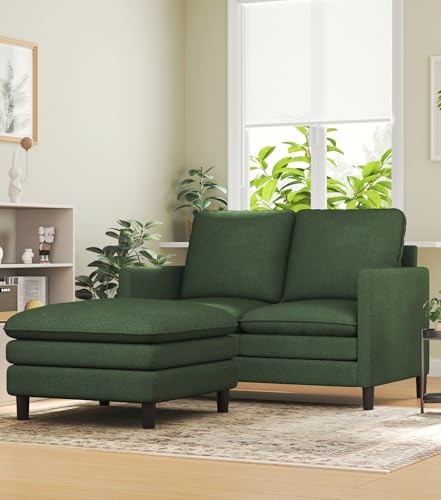 Image of Welzona 3-Layers Cloud L Shaped Couch, 51 inch Teddy Sofa and Loveseat Set