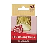 FunCakes Baking Cups Metallic Gold 48 Stück Muffin und Cupcake Förmchen Papier, Folie Backförmchen Aluminiumfolie, Perfekt für Cupcakes und Muffins - Pk/48