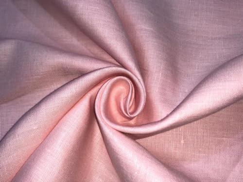 Tissu 100 % lin de qualité supérieure anti-froissement excessif 147 cm pêche