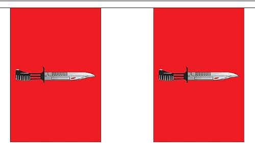 Banderines de poliéster con 10 banderines para el cuerpo de infantería del ejército británico, 9.8 ft de largo