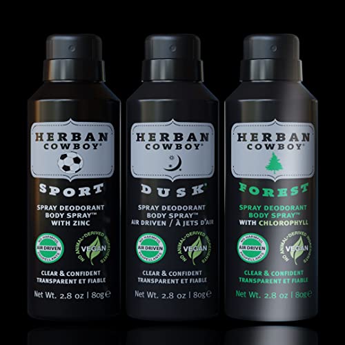 Herban Cowboy Dry Spray Deodorant Forest – 2.8 Oz | Men’s Dry Spray Deodorant | Enhanced With Parsley, Rosemary & Sage | No Parabens, No Phthalates & Certified Vegan #TOP5