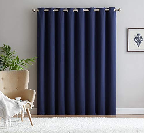 Warm Home Designs 1 Panel of Navy Blue Blackout Patio Door Curtains. Each Extra Wide, Extra Long Insulated Thermal Sliding Door or Room Divider Curtain is 102" X 96" in Size - N Navy Patio 96