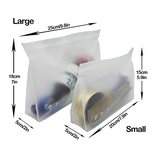 Gpurplebud Clear Toiletry Bags, Peva Material Leakproof Zipper Bags, Security Approved Travel Makeup Cosmetic Bags For Women Men 6 Pack #TOP3