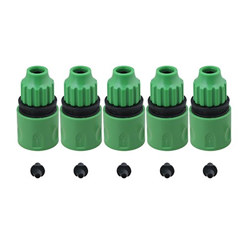 BQLZR Plastic Garden Water Hose Quick Irrigation Connector Fitting for 47 or 811 Micro Hose Pack of 5