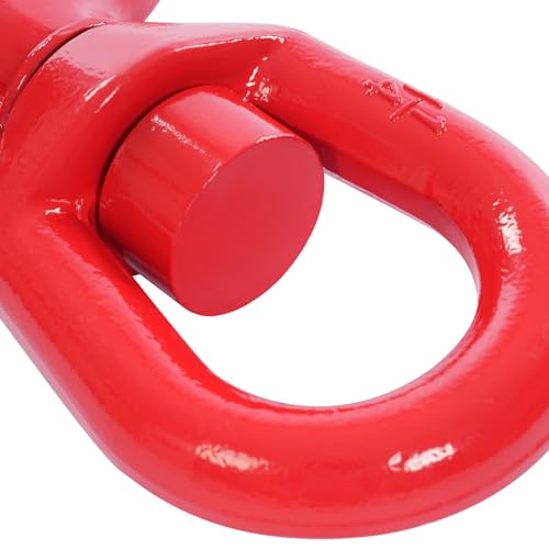 15 Ton Swivel Lifting Hook Heavy Duty, Red Swivel Hook Rigging Swivel Hook Eye Hoist Hook with Latch Crane Hook (15T) - Thumbnail 6