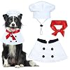 Dog Halloween Costumes Dog Chef Costume Dog Chef Hat Dog Chef Clothes Dog Red Scarf Halloween Holiday Dog Clothes Halloween Costumes for Small Medium Large Dogs Pets Large