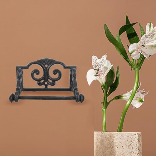 Portarrollos de hierro forjado para baño con montaje en pared 6