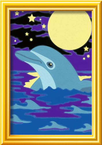 Ravensburger - CreArt Kids 8x12 cm - Numéro d'art - Bébé Dauphin - Kit de Peinture par numéros - Dès 7 Ans - 25993
