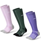 Compression Socks for Women and Men,Knee High 15-20mmHg Graduated Circulation Support(3 Pairs)for...