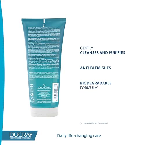 Image of Ducray Keracnyl Foaming Gel 200ml I Facewash for Oily skin, Acne, Pimples |Gentle cleanser I for Men and Women | Reduces Imperfection in 7 days I Mattifying Effect I Dermatologically Tested