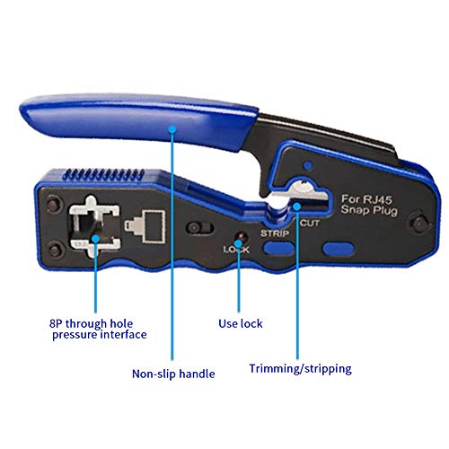 FeelMeet Crimper Tool voor RJ45 Connectors 8P Crystal Wire End Krimptang Pass Door Stripper Kabel CrimperEfficiënte… - Image 3