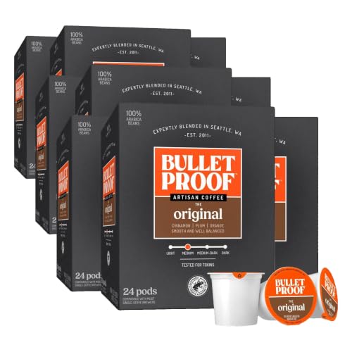 Bulletproof Original Medium Roast Single-Serve Pods, 72 Count, 100% Arabica Beans, Clean Coffee Tested for Toxins (Pack of 3)