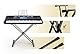 Classic Cantabile Doppelstrebiger Keyboardständer - 5-Fach höhenverstellbares Keyboard Stativ - Stabiler Keyboard Stand Doppel - Stand für E-Piano Stagepiano - Klavier Halterung Schwarz