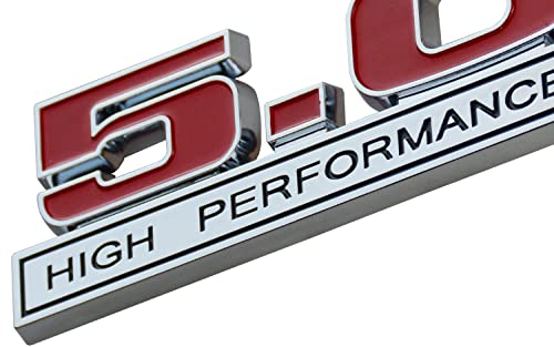 Image of 2Pc 5.0 Liter High Performance Logo Emblem Badge 3D Decals Stickers Cars Trucks