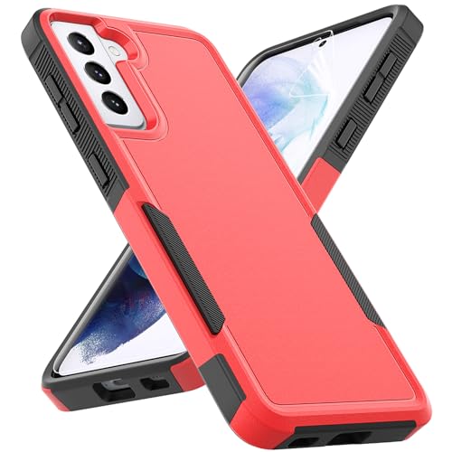 Image of for Samsung Galaxy S21 Plus Case: Dual Layer Protective Heavy Duty Cell Phone Cover Shockproof Rugged with Screen Protector - Military Protection Bumper Tough - Samsung Galaxy S21+ Plus 5G, Red