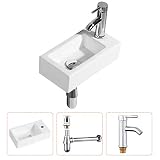 lavabo minimalista mueble Tamaño compacto para mini baño o WC.