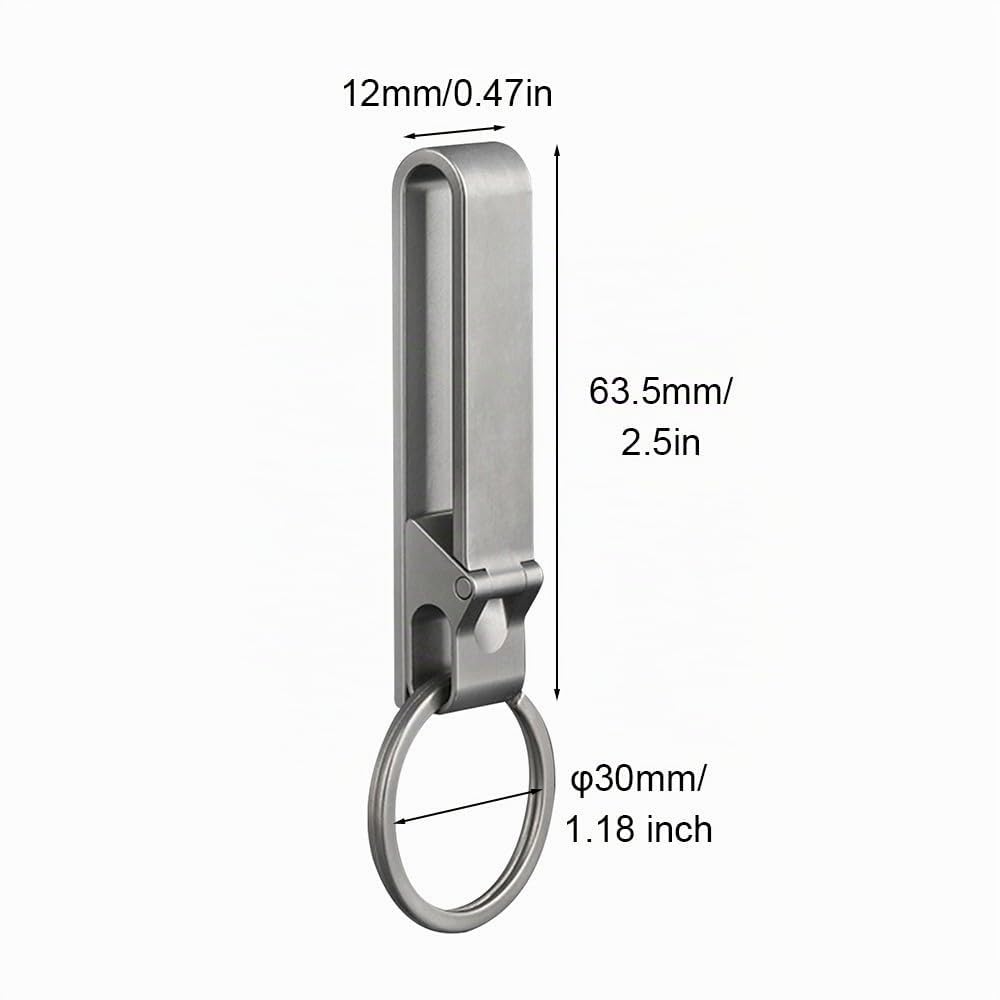 MiOYOOW Portachiavi a moschettone in titanio clip resistente chiusura rapida portachiavi clip con anello portachiavi per uomo cintura pantaloni
