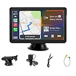 Moxier Car Sat Nav, GPS Navigation, Bluetooth, Hands-Free, FM Transmitter, Rear Camera, Voice Guidance, 360° Adjustable Screen (7-inch)
