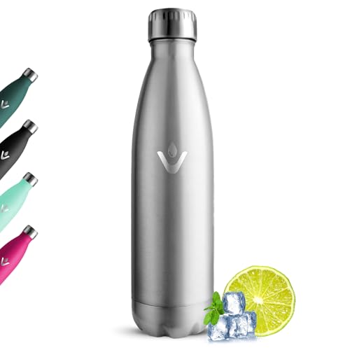 Grsta Botella Agua Acero Inoxidable 750ml, Reutilizable Cantimplora Termica Sin BPA, Termo a Prueba de Fugas, Mantiene 24H Frio/12H Calor, Botella Agua Gimnasio para Bicicleta, Colegio, Ciclismo