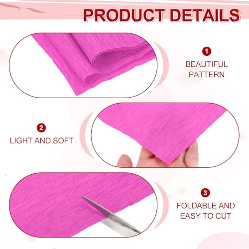 Image of MECCANIXITY Crepe Paper Roll 8.2ft Long 4 Inch Wide for Wedding Ceremony Various Large Festivals Decoration, Light Rose