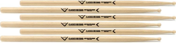 Vater Classics Drumsticks 3-Pack - Big Band - Wood Tip