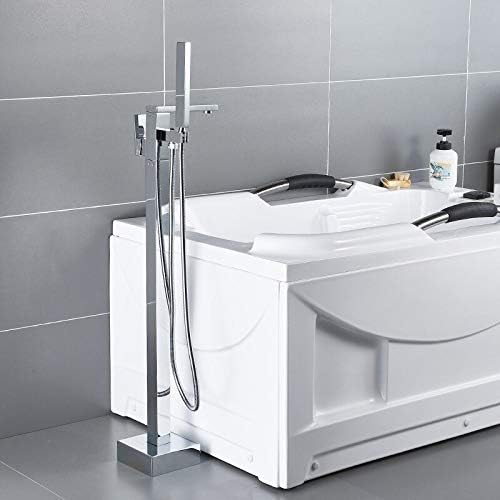 Bathtub Faucet Bath Tub Sink Mixers Floor Mounted Black Brass Free Standing Hot and Cold Bath Shower Set Luxury Hand shower Taps