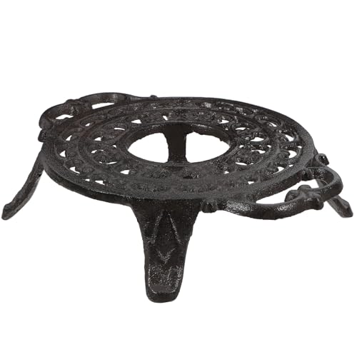 Ciieeo Cast Iron 3-Leg Tripod Rack Teapot Heater with Dual-Handle Design for Enhanced Heat Retention - Heavy Duty Decorative Candle Holder for Tea and Coffee