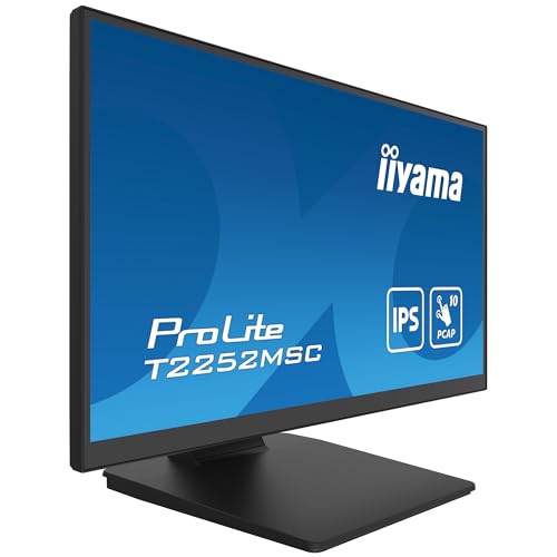 Image of iiyama Prolite T2252MSC-B2AG 21.5 inch 21.5 inch Full HD 10 Point Multitouch Capacitive HDMI DP USB3.2 7H LED Display - Black