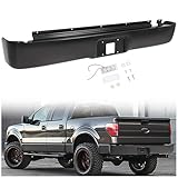 HECASA Rear Roll Pan Compatible with 2004-2014 Ford F150 F-150 Fleetside/Styleside - Standard Bed Only Bumper Roll Pan w/LED License Light Electrophoresis Black