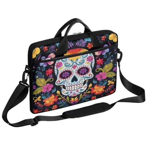Colorful Flower Sugar Skull Maletín para Laptop 15"