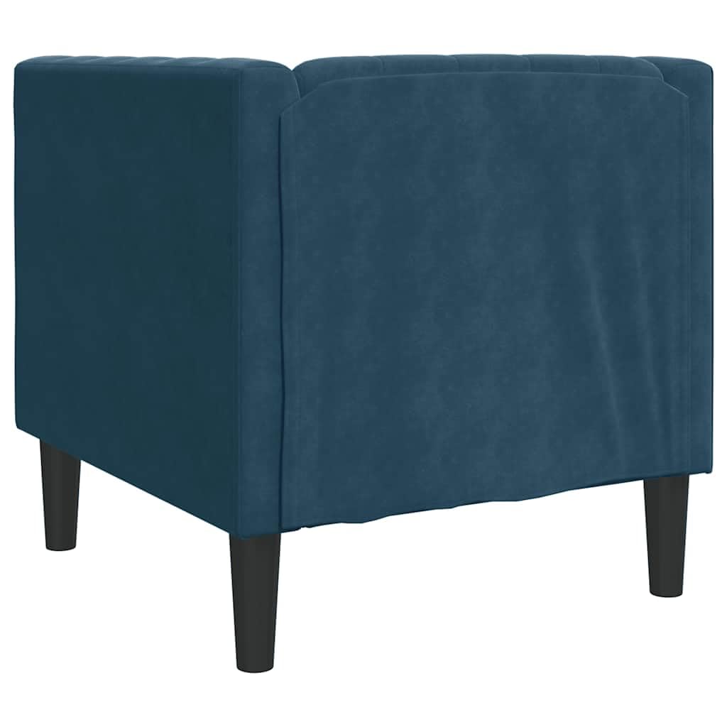 vidaXL Chesterfield Sessel, Loungesessel mit Knopfheftung, Polstersessel Relaxsessel für Wohnzimmer, Clubsessel Cocktailsessel Sofa, Blau Samt