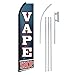 NEOPlex - "Vape Shop" Complete Flag Kit - Includes 12' Swooper Feather Business Flag With 15-foot Anodized Aluminum Flagpole AND Ground Spike