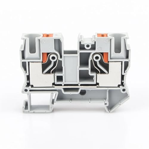 Bloque de terminales PT-10 para carril DIN con sistema de resorte push-in gris, 10 uds.