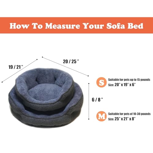 Small Dog Bed for Small Dogs, Cat Beds for Indoor Cats, Cute Round Dog Bed, Washable with Anti-Slip & Water-Resistant Bottom, Super Soft Pet Bed, Luxury Durable Puppy Bed Kitten Bed, Gray