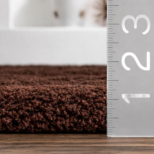 Image of Shaggy Runner, Polyester Rug, Hallway Carpet, Bedside Runner, Plush Area Rug, high Pile Rug, 2 inch Pile, Fluffy Floor mat. - (2x3 feet, Beige /Coffee, Oval)