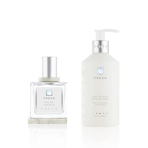 Miniatura 1 de Zents Eau de Perfume (fresco) Flor de tilo, pepino y limón, 1.69 oz con jabón de manos y cuerpo (fresco) 10 oz limpiador hidratante