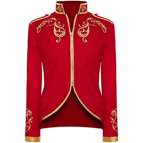 Veste De Costume pour Hommes Jacquard Gothique De Style EuropéEn Prince Costume De Palais Costumes Militaire Incrusté d'or Veste Carnaval Cosplay Slim Fit Manteau Blazer brodé rétro Steampunk 1989 Cover
