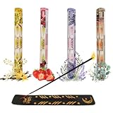 Incienso Pack de 80 Stiks Varillas para Quemar Relajación Meditación Aromaterapia SPA Yoga Ambientador Casa Aromas Lavanda, Eucalipto, Vainilla Y Fresa, Incluye Tabla Quemador de Incienso