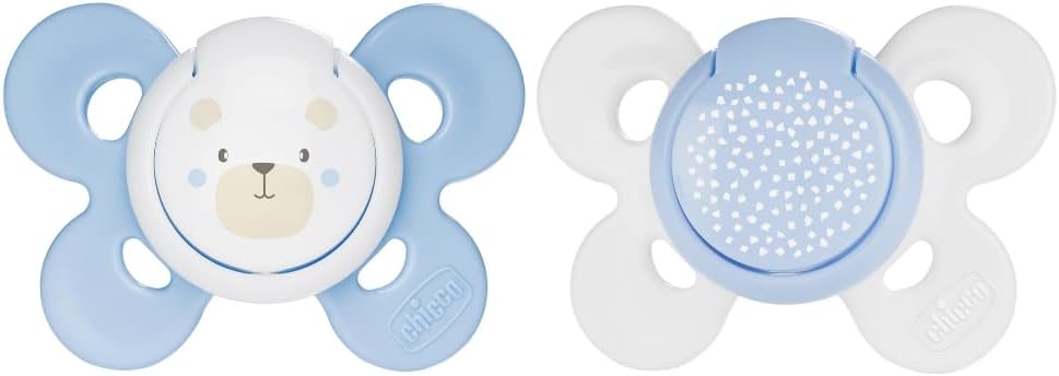 Physio Comfort Baby Soother with Unique Shape to Support Psychological Breathing, Teether & Pacifier for Newborns, BPA Free, 0-6m (Blue)