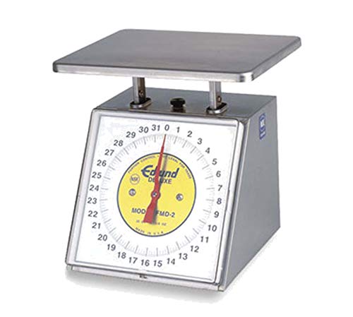 Edlund FMD-2 32 oz Fixed Dial Premier Series Portion Scale | Food Preparation Kitchen Accessory with 6" x 8.75" Platform and Air Dashpot for Restaurant, 8.5"W x 9"D x 9.75"H, Stainless Steel, NSF
