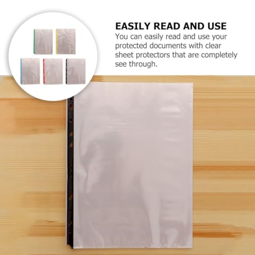 Pochettes perforées A4 transparentes lot de 100 protège-documents PP - 7