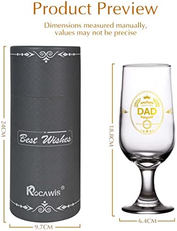 KOCAWIS Gift for Dad Beer Ale Glass Tulip 400ml Worlds Finest Dad Soft Drink Glassware Daddy Birthday Gift Christmas Gift for Dad