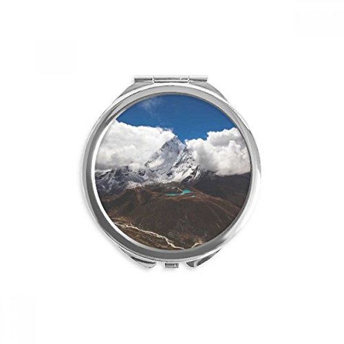 Espejo de mano para maquillaje ideal para viajes con paisaje de bosque