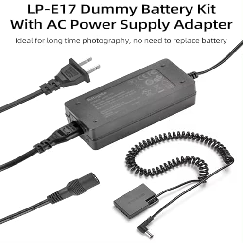 Image of SSK LP-E17 Dummy Battery with 8.4V 3A AC Power Supply Adapter DC Coupler Kit Compatible with Canon EOS RP /M3 /M5 /850D /200D